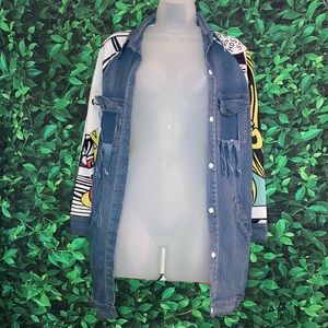 Denim & patterned light jacket